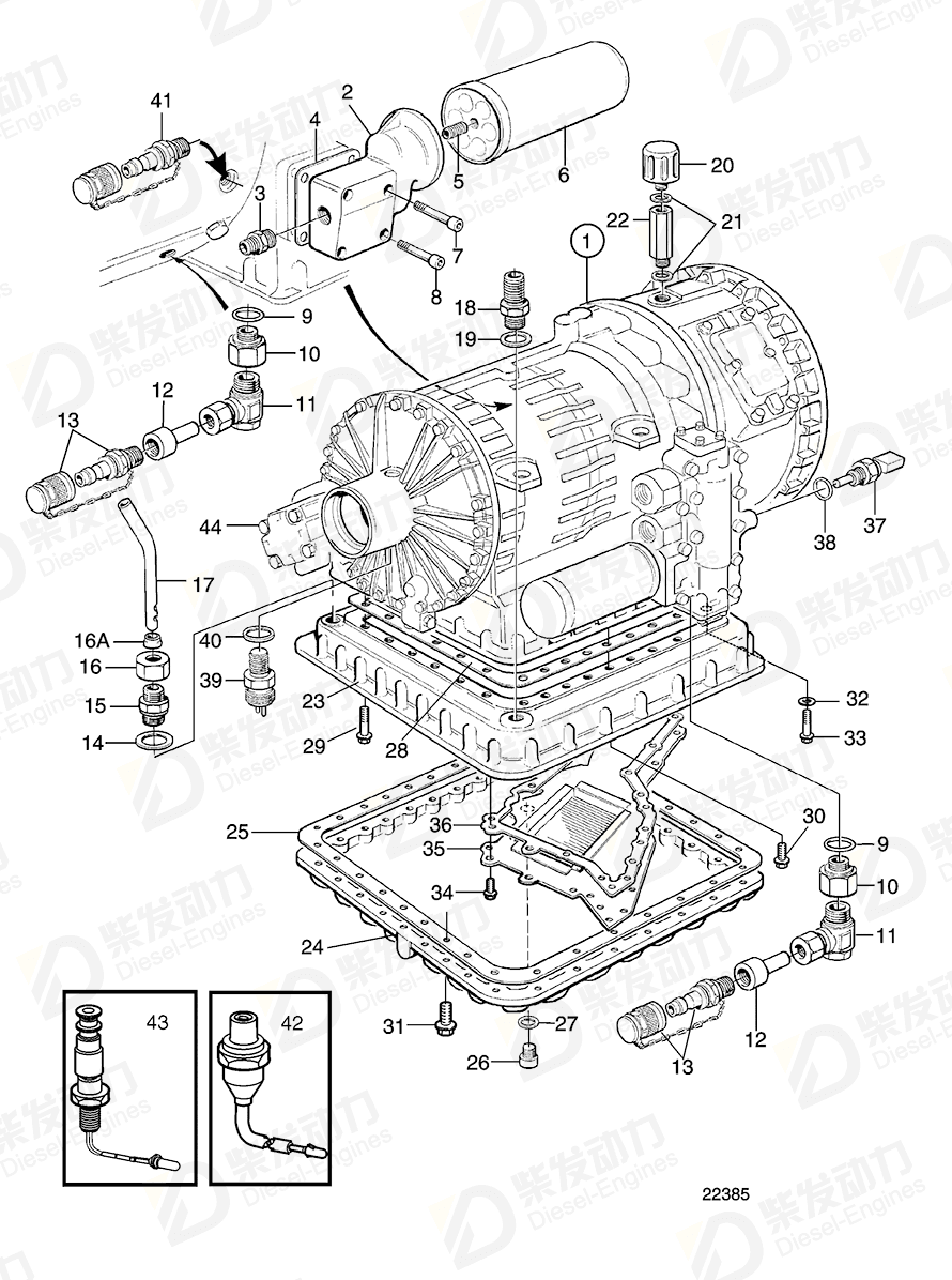 VOLVO Automatic gearbox, e 3803384 Drawing